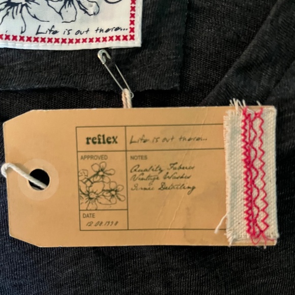 Reflex California T-Shirt Lightweight Soft Charcoal & White Fabric Size M  NWT - Picture 8 of 10
